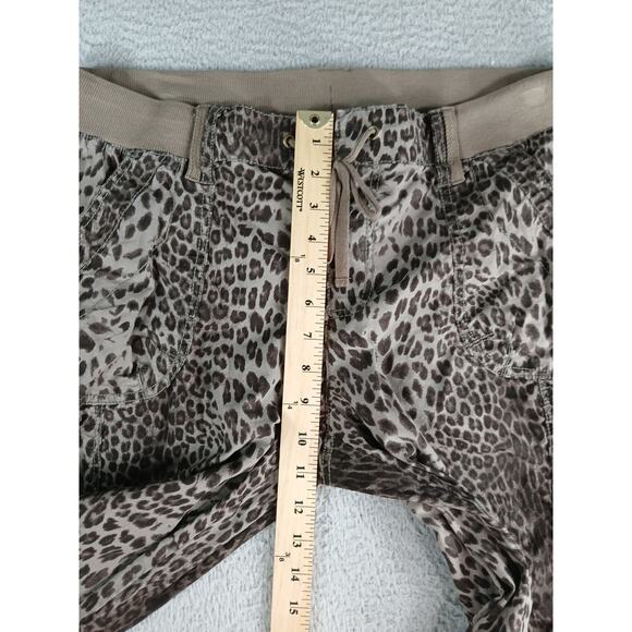 Intro Love The Fit Pants Womens 12 Stretch Brown Capri Leopard Cuffed Drawstring - Picture 5 of 9